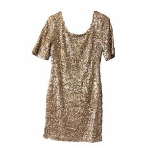 Champagne Muted Gold Sequins Mini Dress